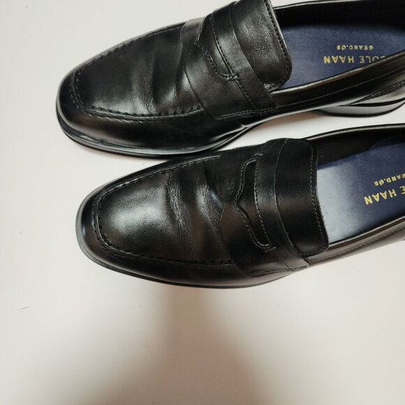 Cole Haan Mens Fleming Penny Loafer Size 8.5M Black Leather Slip-On Dress Shoes - Picture 8 of 15
